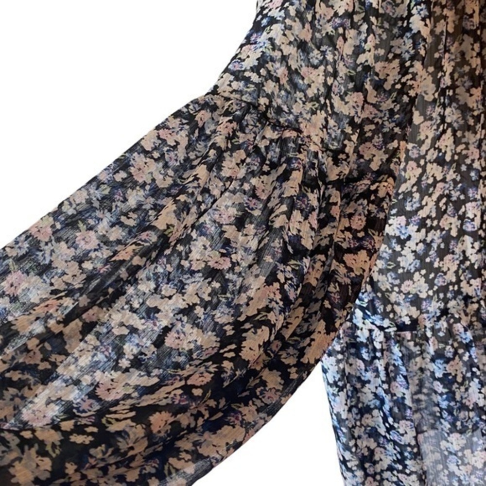 H&M Floral Midi Long Sleeve Dress Boho  Size XL - Picture 7 of 7